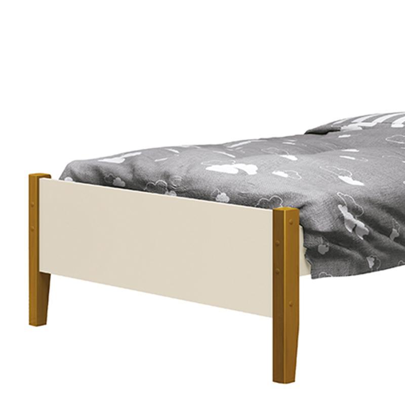 Jogo de Quarto Infantil Simba Estante Escrivaninha, Cama e Mesa de Canto Theo Areia Fosco com Pés Amadeirado - Reller Móveis 