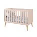 Jogo de Quarto Infantil Theo Cômoda 6 Gavetas e Berço Rosa Fosco com Pés Madeira Natural - Reller Móveis 