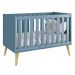 Jogo de Quarto Infantil Theo Cômoda e Berço Azul Fosco com Pés Madeira Natural - Reller Móveis