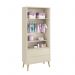 Jogo de Quarto Infantil Theo Guarda Roupa 2 Portas e Cômoda 6 Gavetas Areia Fosco com Pés Madeira Natural - Reller Móveis 