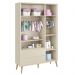 Jogo de Quarto Infantil Theo Guarda Roupa 3 Portas e Cômoda 3 Gavetas Areia Fosco com Pés Madeira Natural - Reller Móveis