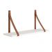 Kit 2 Prateleiras Luna 66,6cm Branco Fosco com Alças de Couro - Reller Móveis