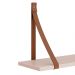 Kit 2 Prateleiras Luna 66,6cm Rosa Fosco com Alças de Couro - Reller Móveis