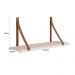 Kit 2 Prateleiras Luna 66,6cm Rosa Fosco com Alças de Couro - Reller Móveis