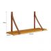 Kit 2 Prateleiras Luna 66,6cm Savana Fosco com Alças de Couro - Reller Móveis
