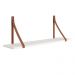 Kit 2 Prateleiras Luna 89,6cm Branco Fosco com Alças de Couro - Reller Móveis