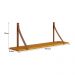 Kit 2 Prateleiras Luna 89,6cm Savana Fosco com Alças de Couro - Reller Móveis 