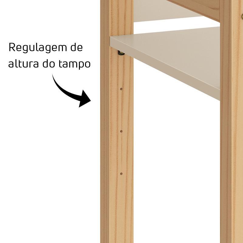 Mesa Infantil Zoe Areia Fosco/Madeira Natural - Reller Móveis  