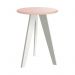 Mesa de Canto Prince Rosa Fosco com Pés Branco - Reller Móveis