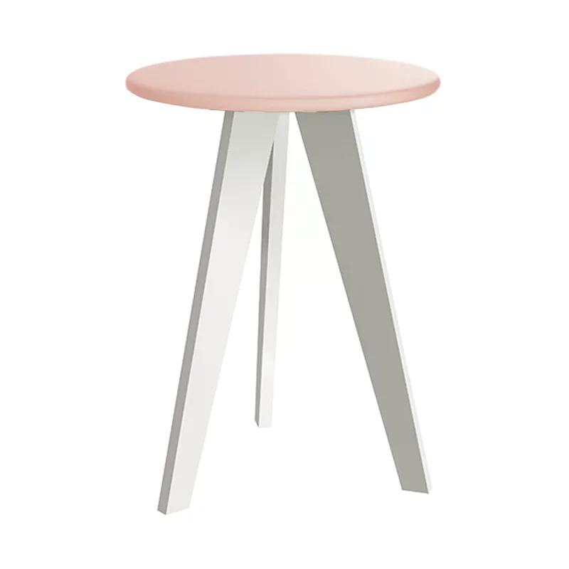 Mesa de Canto Prince Rosa Fosco com Pés Branco - Reller Móveis