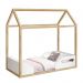 Mini Cama Montessoriana Zoe Branco/Natural com Colchão Physical - Reller Móveis