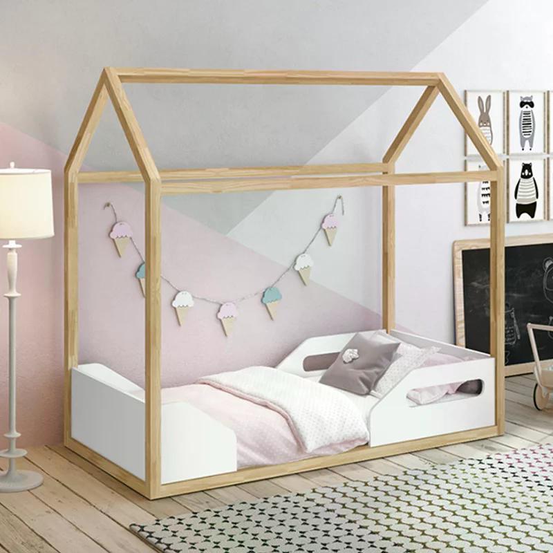 Mini Cama Montessoriano Zoe Branco/Natural - Reller Móveis