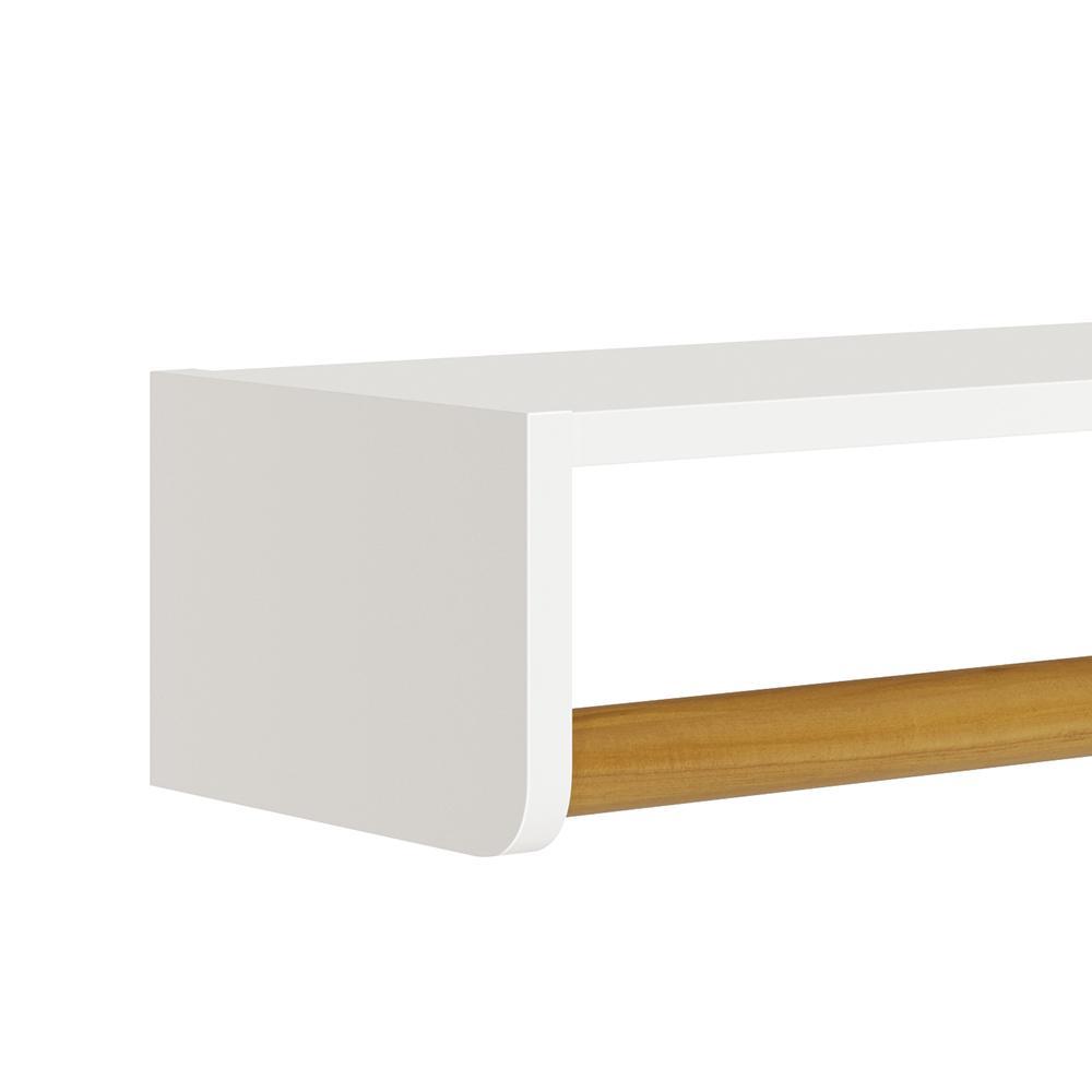 Prateleira Theo 70,6cm Branco Fosco/Amadeirado - Reller Móveis