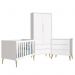 Quarto Infantil Theo 2 portas Branco Fosco com Pés Madeira Natural - Reller Móveis