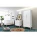 Quarto Infantil Theo 2 portas Branco Fosco com Pés Madeira Natural - Reller Móveis