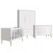 Quarto Infantil Theo 3 portas Branco Fosco com Pés Madeira Natural - Reller Móveis