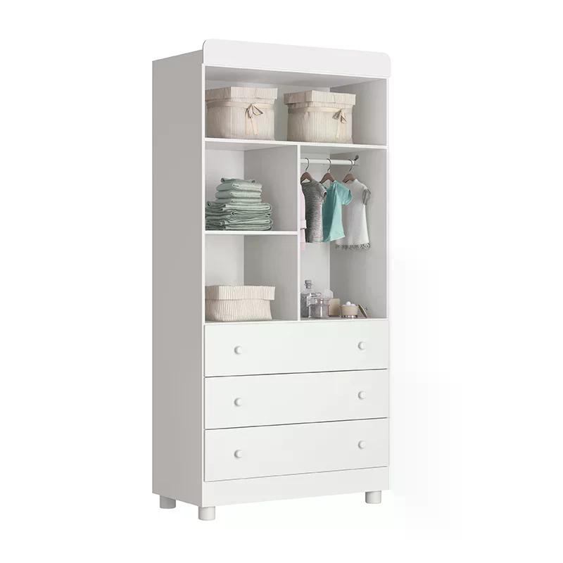 Quarto Infantil com Guarda Roupa 2 Portas Katatau e Berço Tico Branco Brilho - Reller Móveis