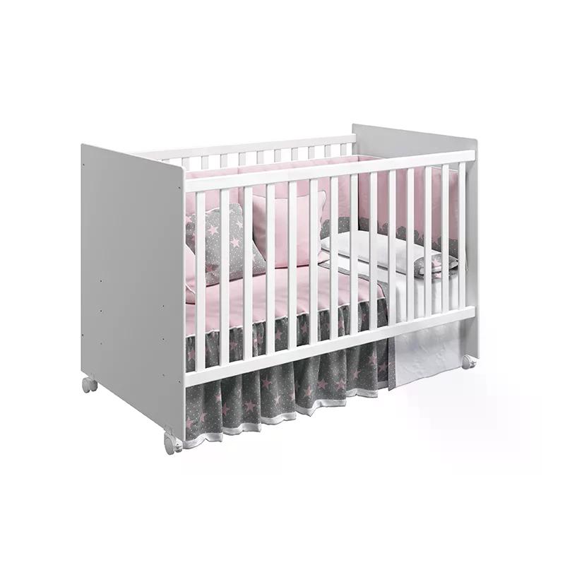 Quarto Infantil com Guarda Roupa 2 Portas Katatau e Berço Tico Branco Brilho - Reller Móveis