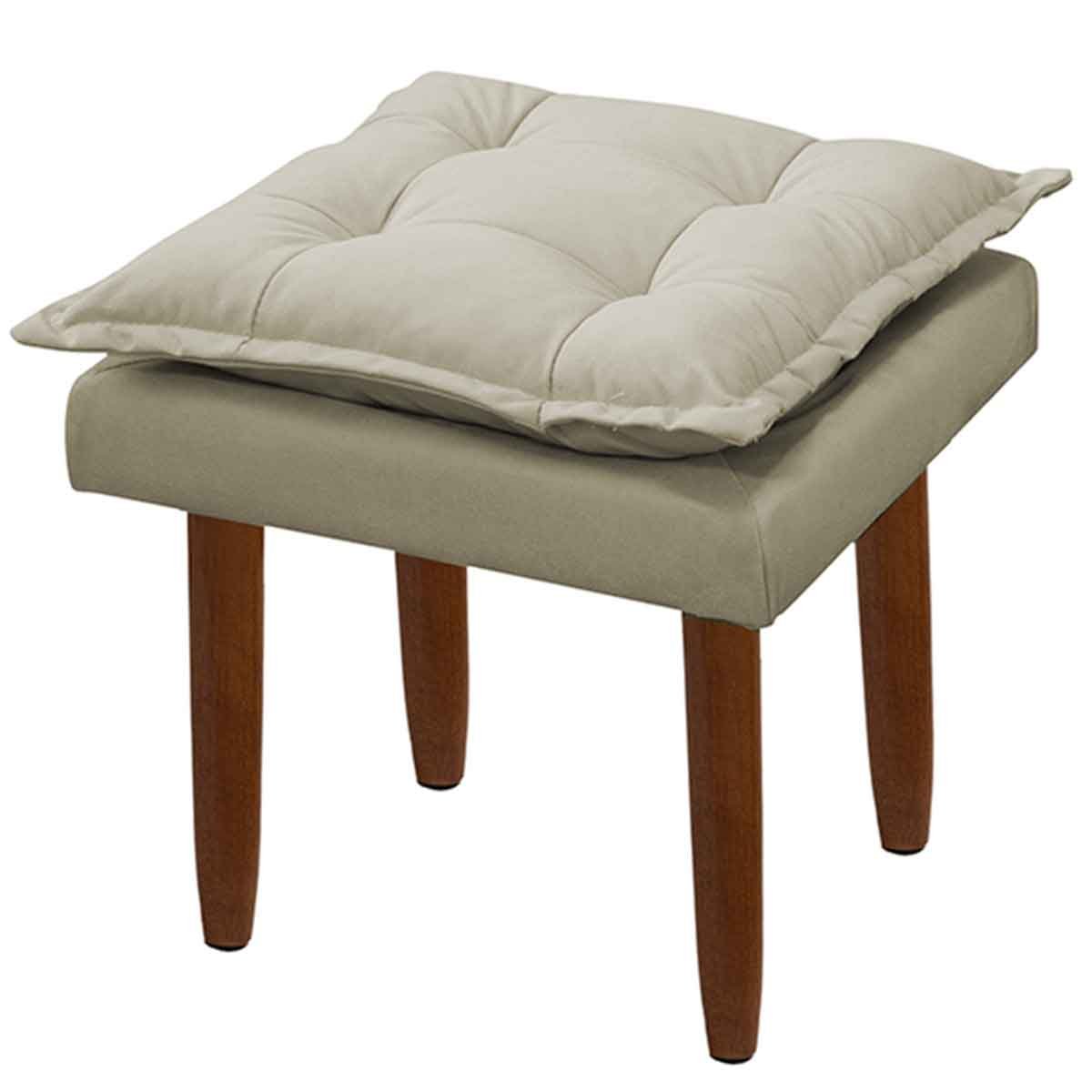 Poltrona de Amamentação com Puff Suede Bege
