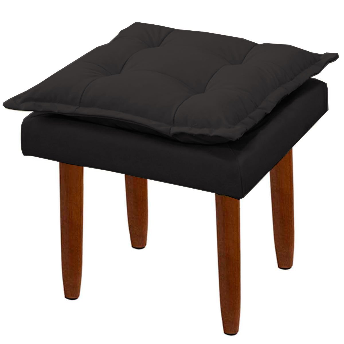 Poltrona de Amamentação com Puff Suede Preto