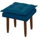 Puff Decorativo Quadrado com Pés Palito Heloíse Veludo Azul Marinho