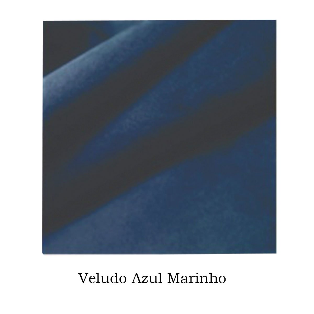 Puff Decorativo Quadrado com Pés Palito Heloíse Veludo Azul Marinho
