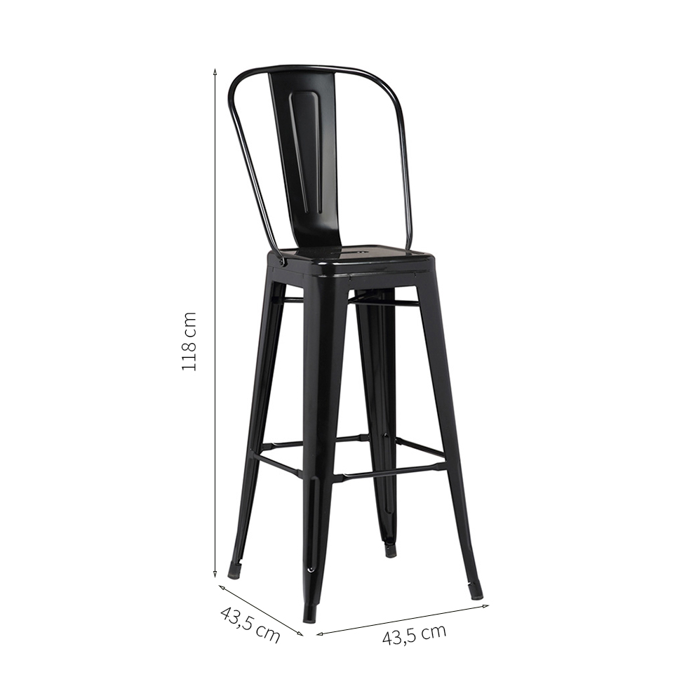 Banqueta Iron Preta 118 cm