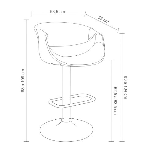 Banqueta Nicole Base Disco - Linho Creme