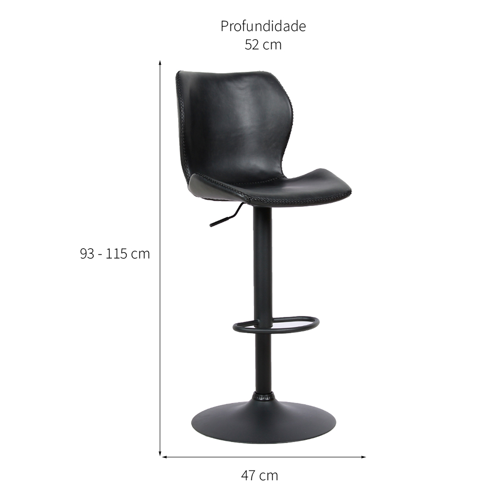 Banqute Itajaí Giratória Preta