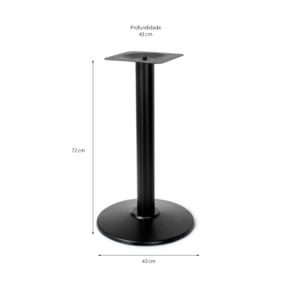 Base Mesa de Cozinha Morris Preta 26 cm