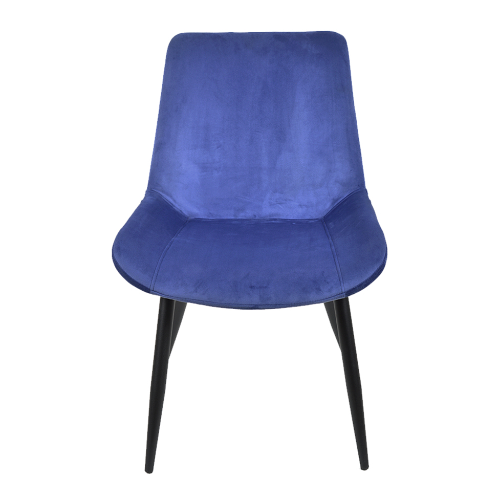 Cadeira Provença Veludo Azul e Preta