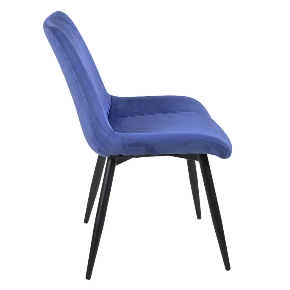 Cadeira Provença Veludo Azul e Preta