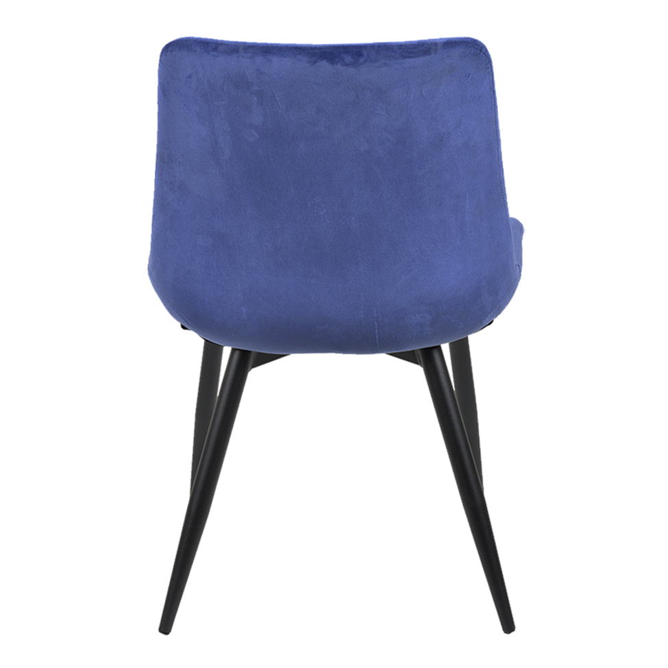 Cadeira Provença Veludo Azul e Preta