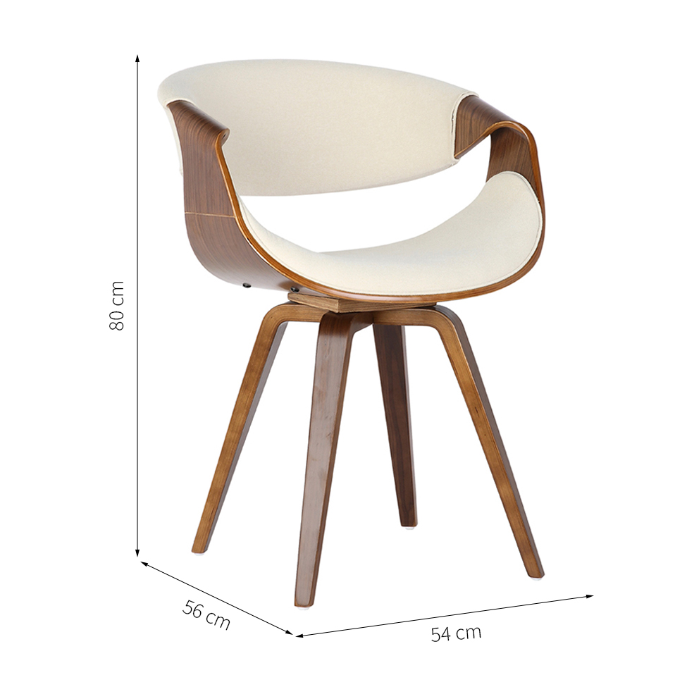 Cadeira de Jantar Nicole Revestimento Sintético Creme