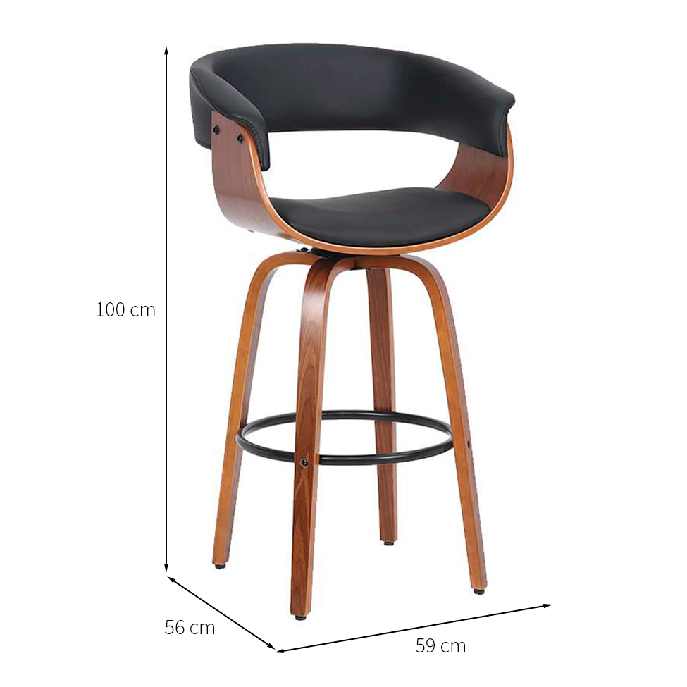 Conjunto com 2 Banquetas Betim Giratória Preto