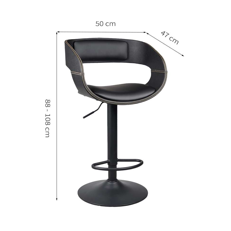 Conjunto com 2 Banquetas Londrina Preto