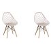 Conjunto com 2 Cadeiras Base Madeira Cloe Nude