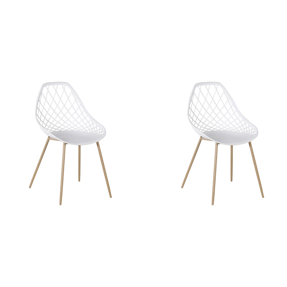 Conjunto com 2 Cadeiras Cloe Branco