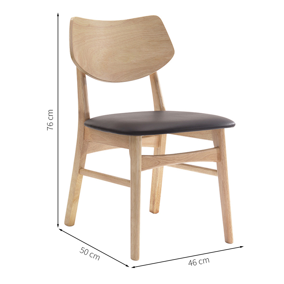 Conjunto com 2 Cadeiras Edna Café e Natural