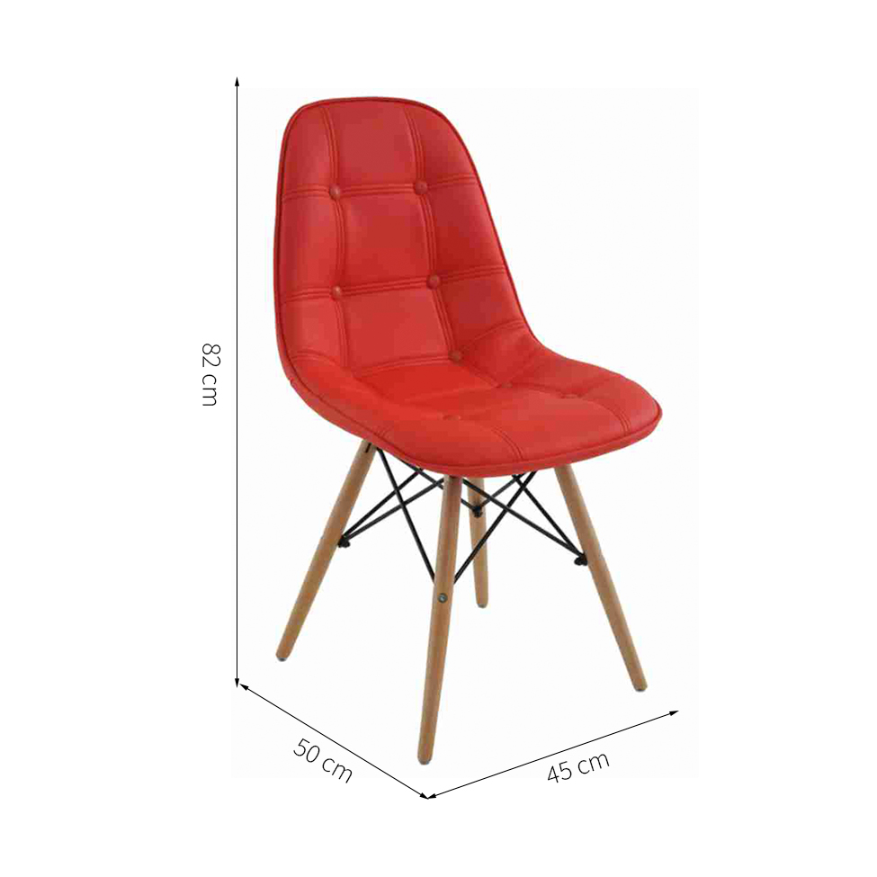Conjunto com 2 Cadeiras Eiffel Vermelho