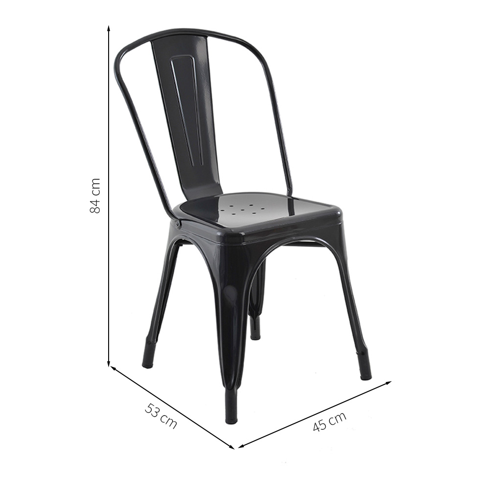 Conjunto com 2 Cadeiras Iron Preto