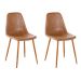 Conjunto com 2 Cadeiras Tania Marrom e Nogueira