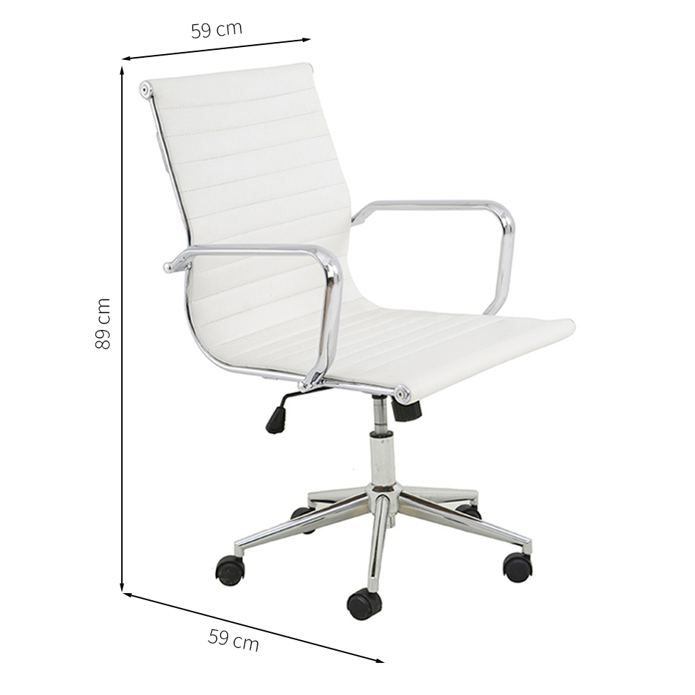 Conjunto com 2 Cadeiras de Escritório Sevilha I Branco