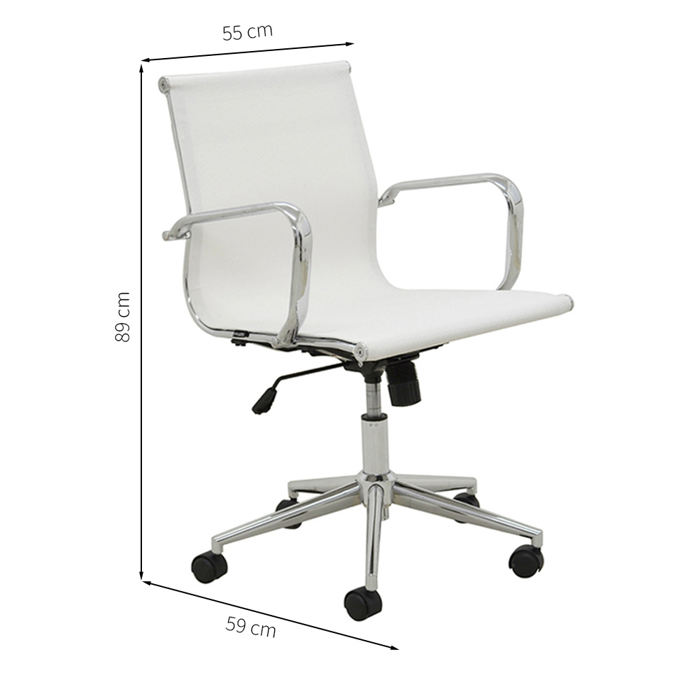 Conjunto com 2 Cadeiras de Escritório Sevilha III Branco