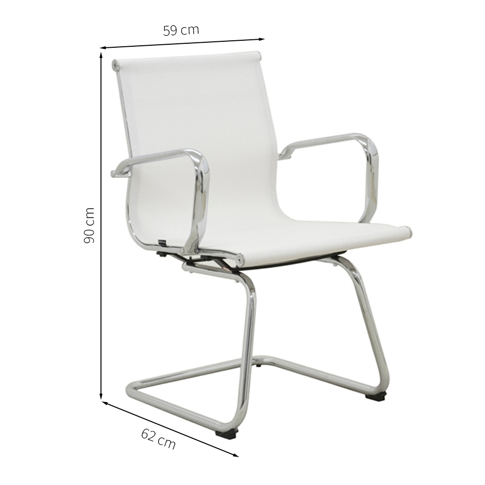 Conjunto com 2 Cadeiras de Escritório Sevilha IV Branco