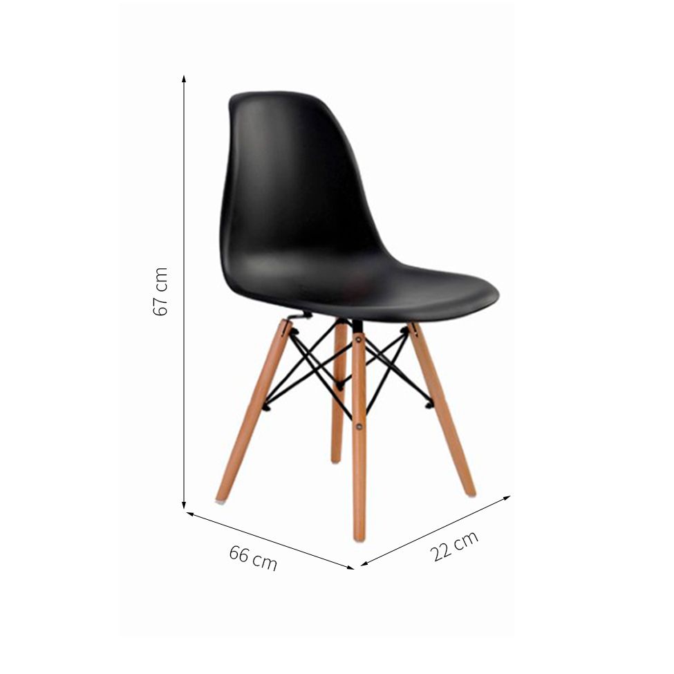 Conjunto com 2 Cadeiras de Jantar Eiffel Preto