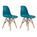 Conjunto com 2 Cadeiras de Jantar Eiffel Verde Petróleo