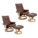Conjunto com 2 Poltronas Massageadores Minnesota Marrom