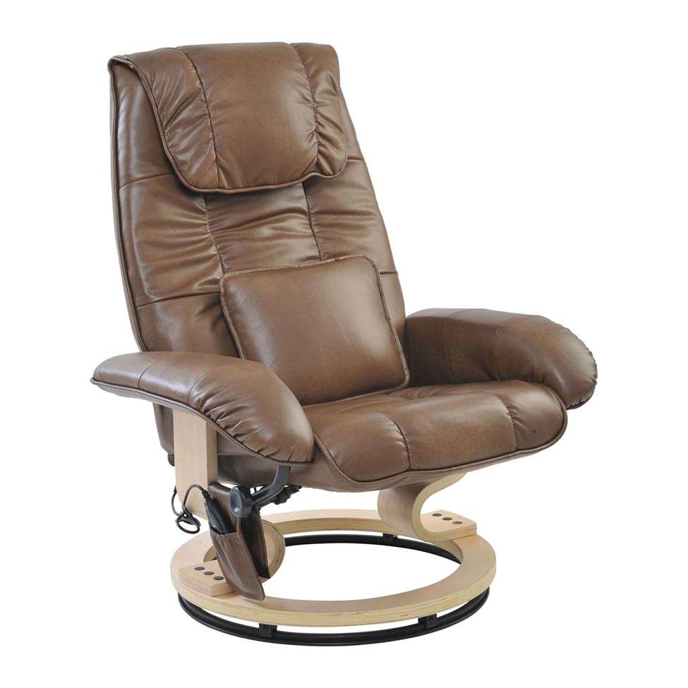Conjunto com 2 Poltronas de Massagem com Puff Louisiana Marrom