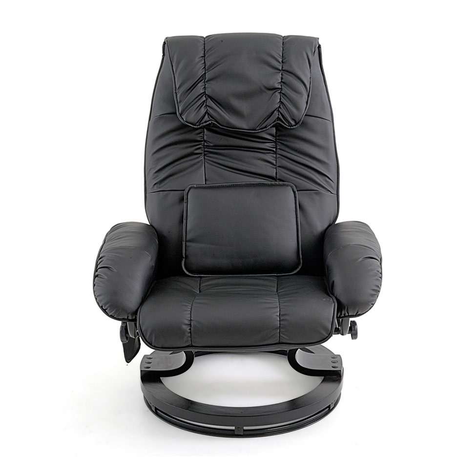 Conjunto com 2 Poltronas de Massagem com Puff Louisiana Preto